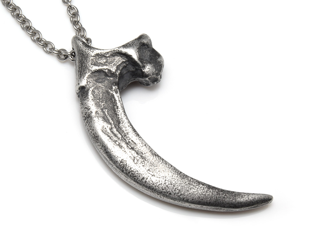 Oxiderad Örnklo Halsband, Fågel Smycke i Tenn
