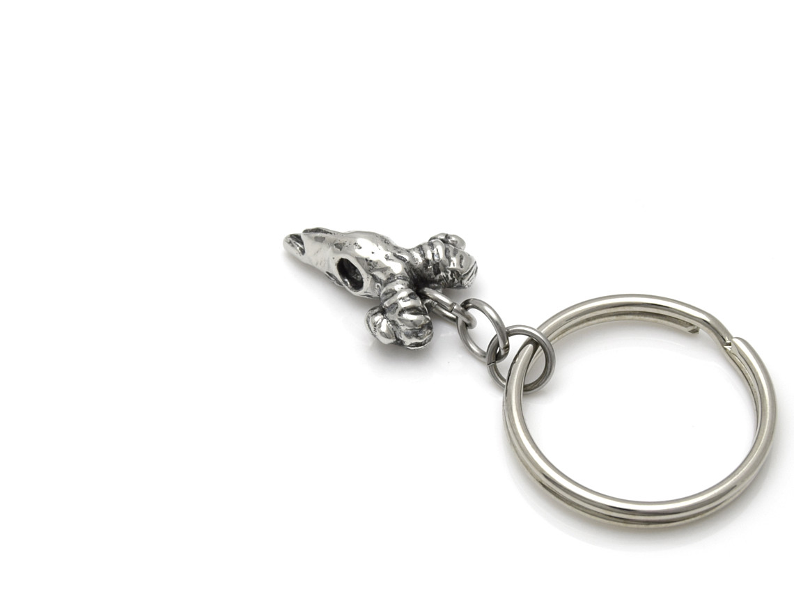 Fårskalle Nyckelring, Får Accessoar, Djurskalle Nyckelhållare i Tenn och Stål - 3