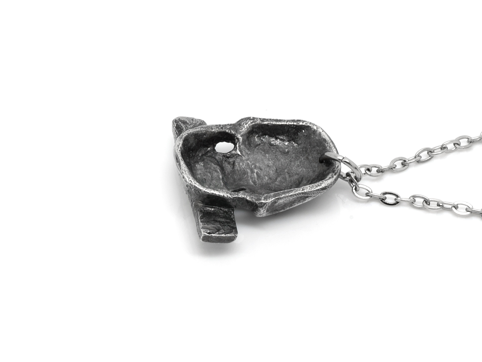 Oxiderad Carpe Diem Döskalle Halsband, Rock Smycke i Tenn - 4