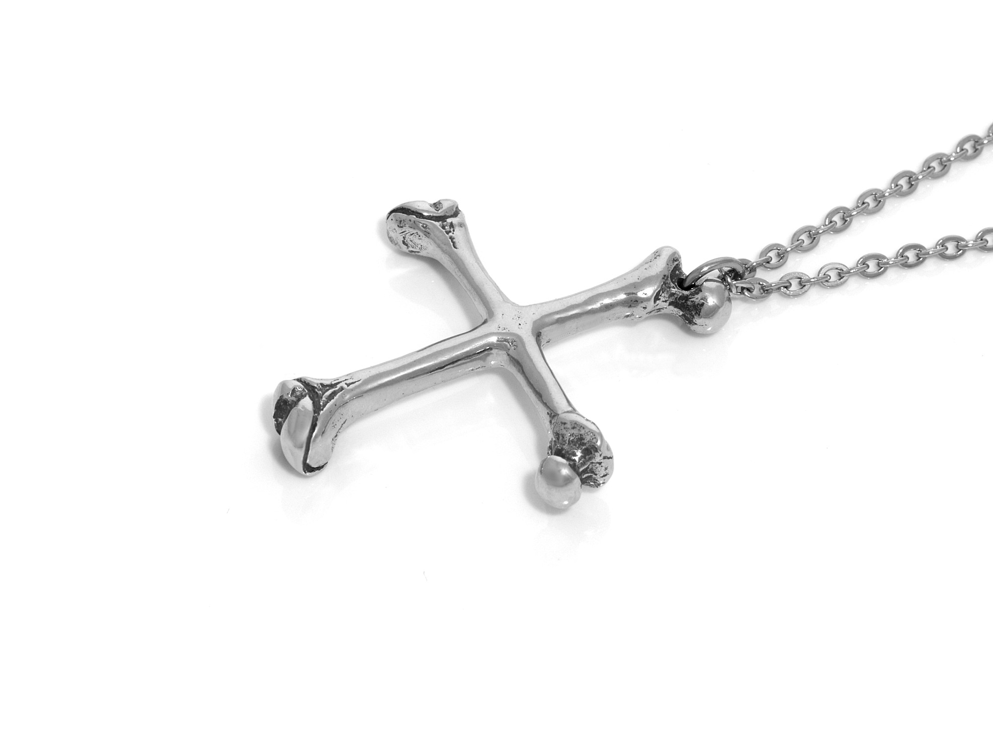 Benkors Halsband, Lårben Kors Smycke i Tenn - 2
