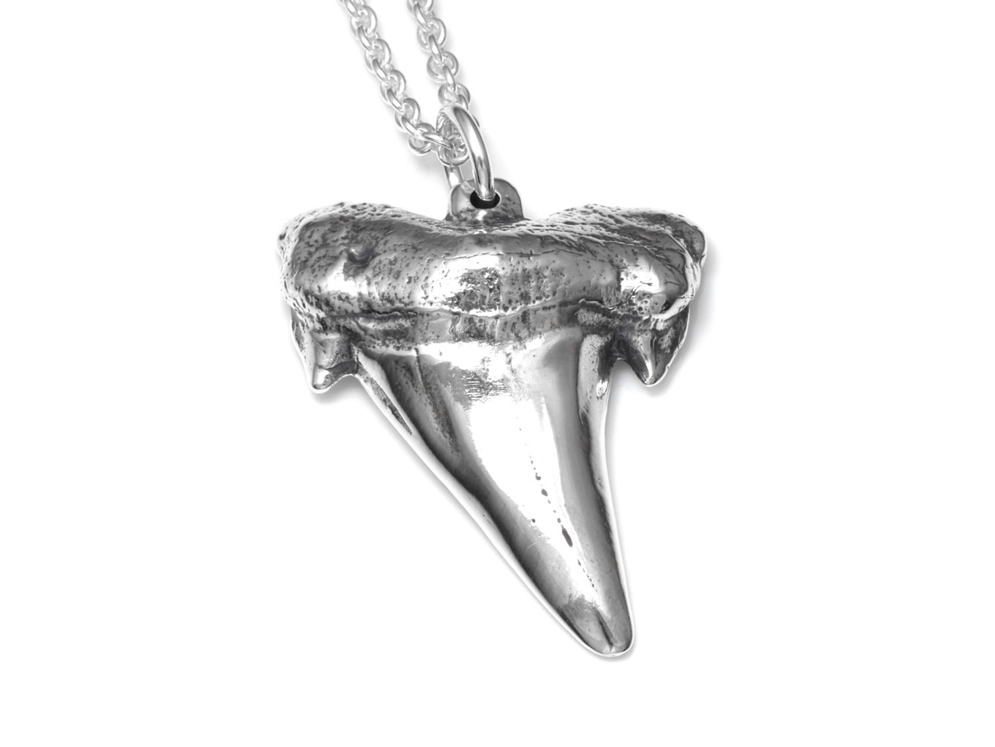 Stor Hajtand Halsband, Haj Smycke i Silver
