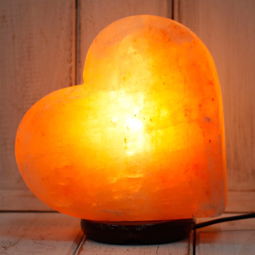 Saltkristall Lampa Hjärta