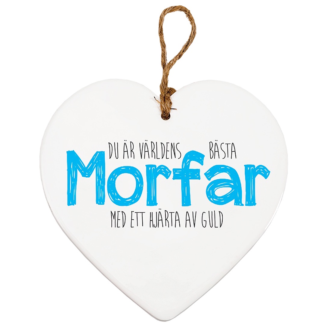 Hjärta i keramik - Morfar