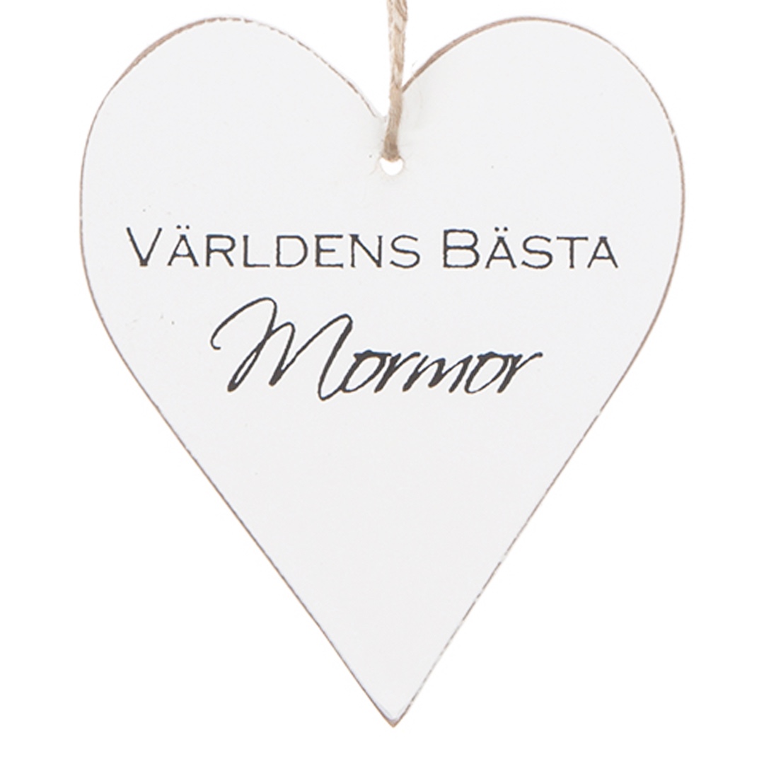 Världens Bästa Mormor Hjärta i trä