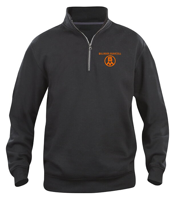 Sweatshirt med HalfZip " Bolinder Munktell logo" -Svart