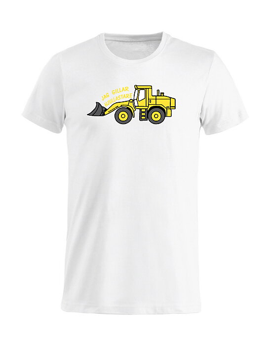 T-Shirt Barn "JAG GILLAR HJULLASTARE" - Vit
