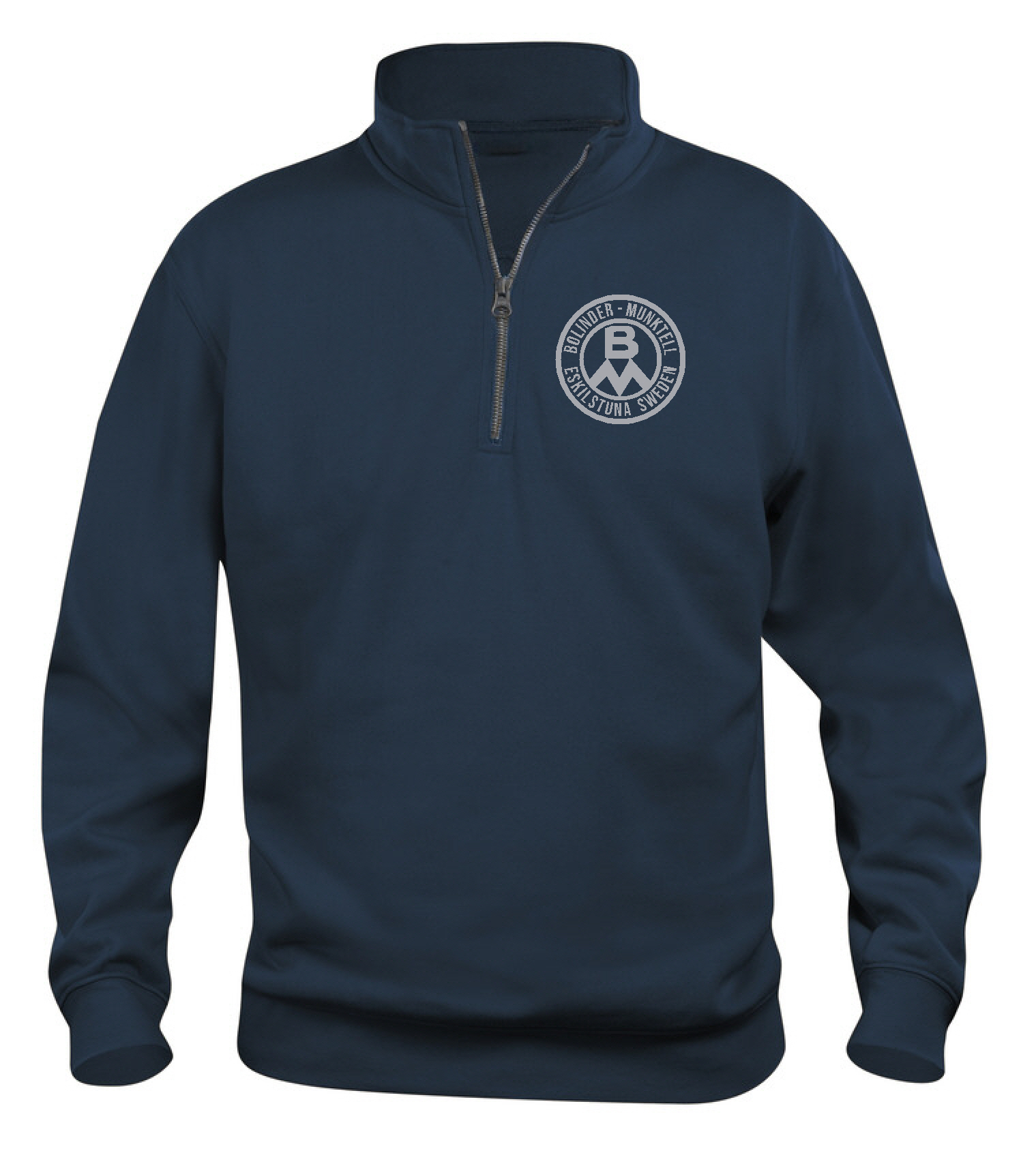 Sweatshirt med HalfZip "Bolinder Munktell Eskilstuna Sweden -Marin