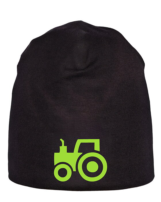 Mössa Barn "Traktor-Neon grön"-Svart