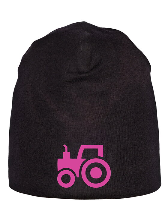 Mössa Barn "Traktor Neon Rosa"-Svart