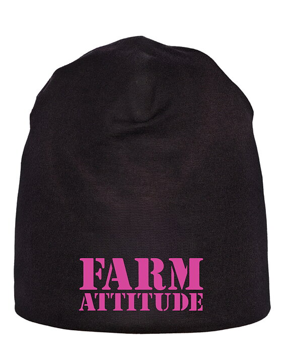Mössa Barn "FARM ATTITUDE-Neon rosa"-Svart
