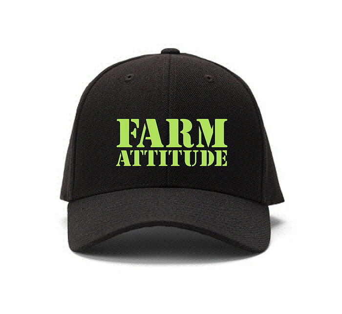 Keps Barn "FARM ATTITUDE -Neon grön" - Svart