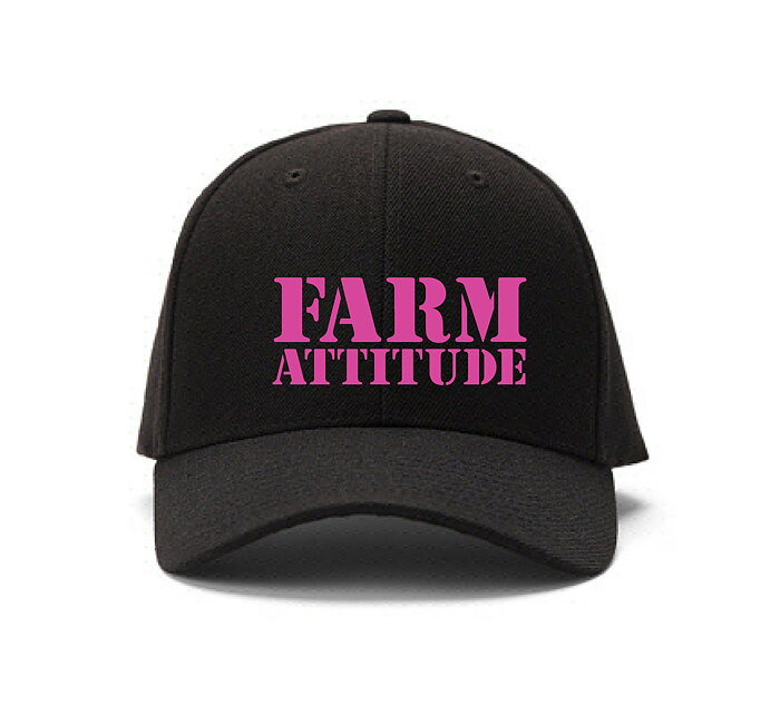 Keps Barn "FARM ATTITUDE- Neon rosa" - Svart