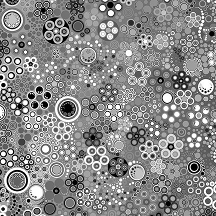Bubblor i vitt/grått/svart. - 2