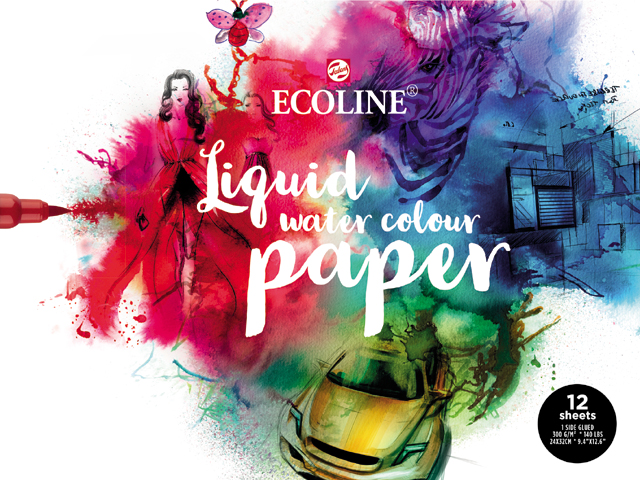 TALENS Ecoline - Liquid Water Colour Paper - A4 12 ark