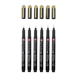 Sakura Pigma Micron Black & Gold Edition Set 6