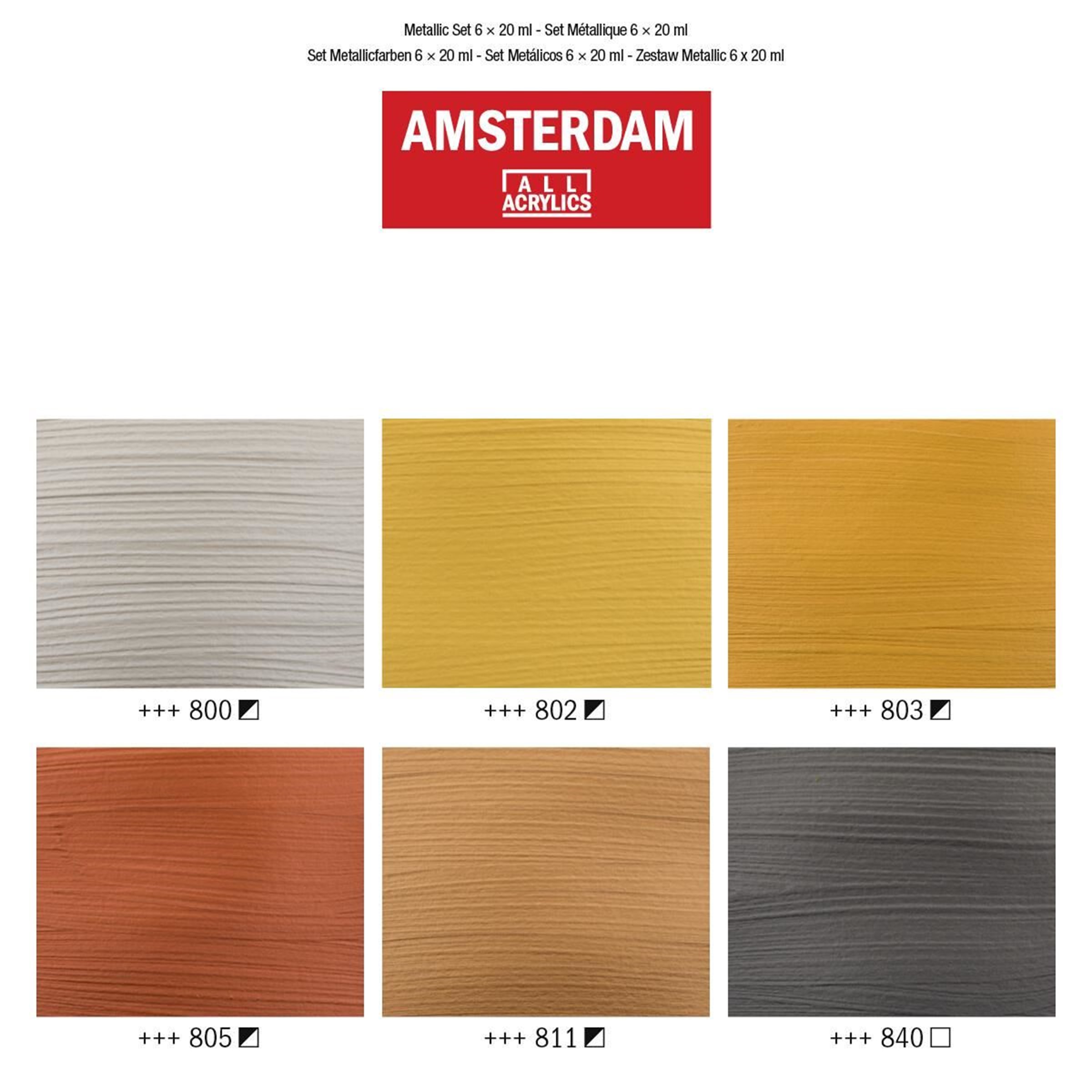 Amsterdam Standard Series Acrylics Metallic Set 6 × 20 ml - 6