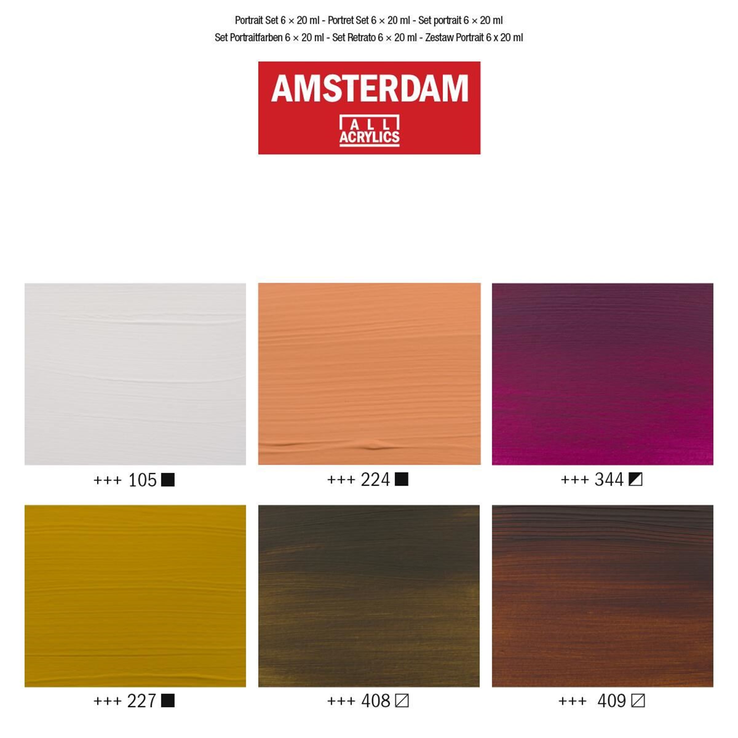 Amsterdam Standard Series Acrylics Portrait Set 6 × 20 ml - 3