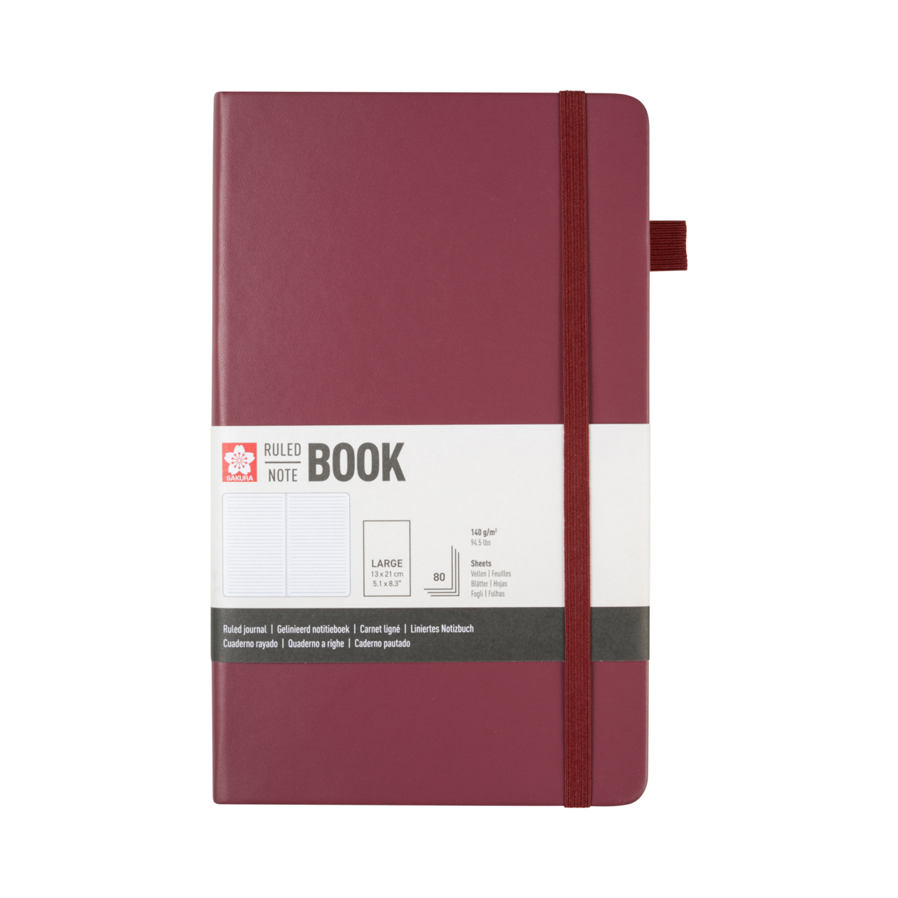Sakura Linjerad Anteckningsbok 13x21 cm – Mulberry
