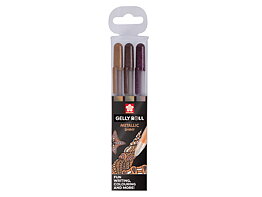 Metallic Set 3 Gel Pens Nature
