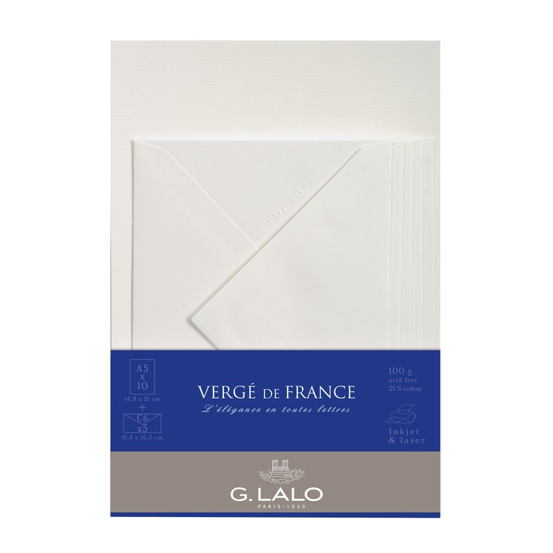 Vergé de France Extra blanc - A5 korrespondens