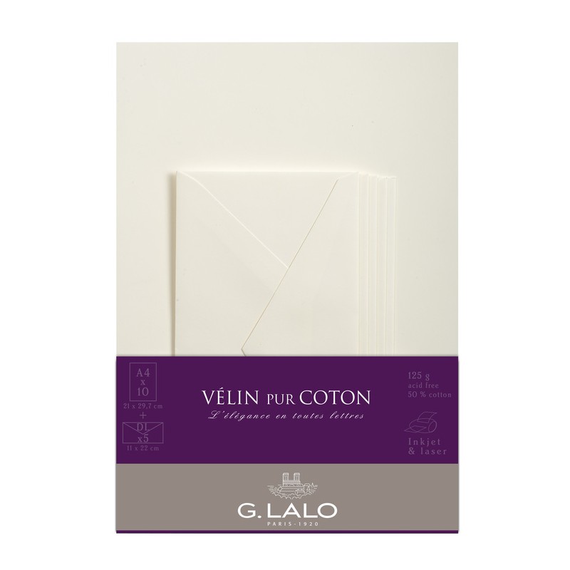 Papier Vélin pur coton - A4 korrespondens