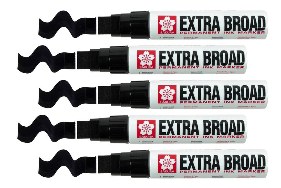 Extra Broad Black Permanent Marker - 2