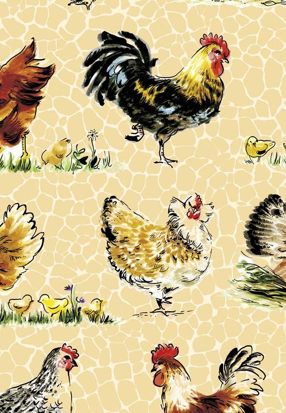 Decopatch papper - Chickens On Yellow