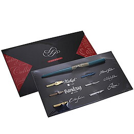 Herbin Tradional calligraphy & writing set including 1 traditional nib holder and 6 (Cito Fein/Ecolière/Steno/Bandzug 2mm/Plakat 5mm/Rose)