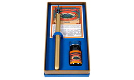Bleu myosotis set with 1 golden nibholder, 1writing nib (361B) and 10ml Bleu myosotis writing ink