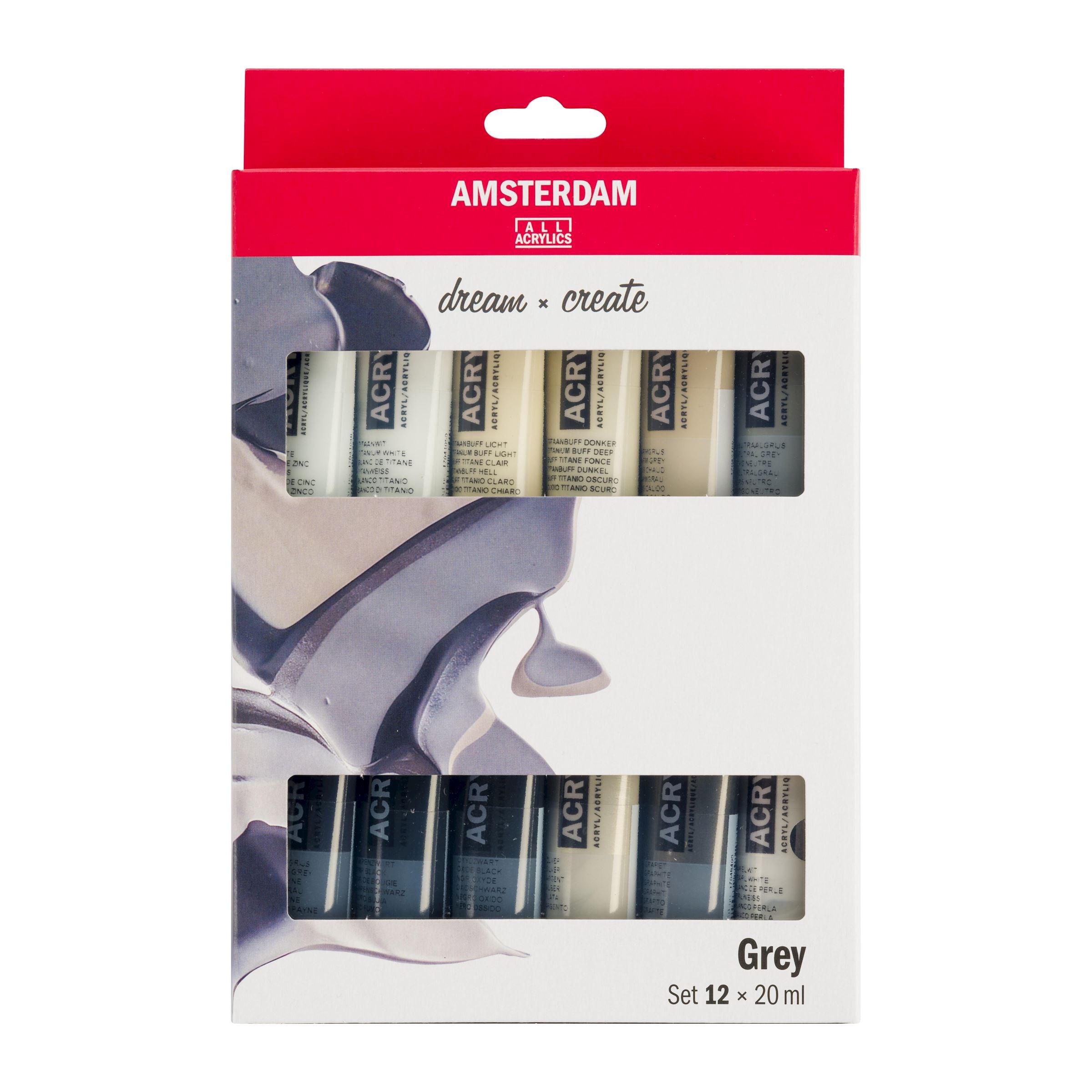 Amsterdam Standard Series Acrylics Grey Set 12 × 20 ml