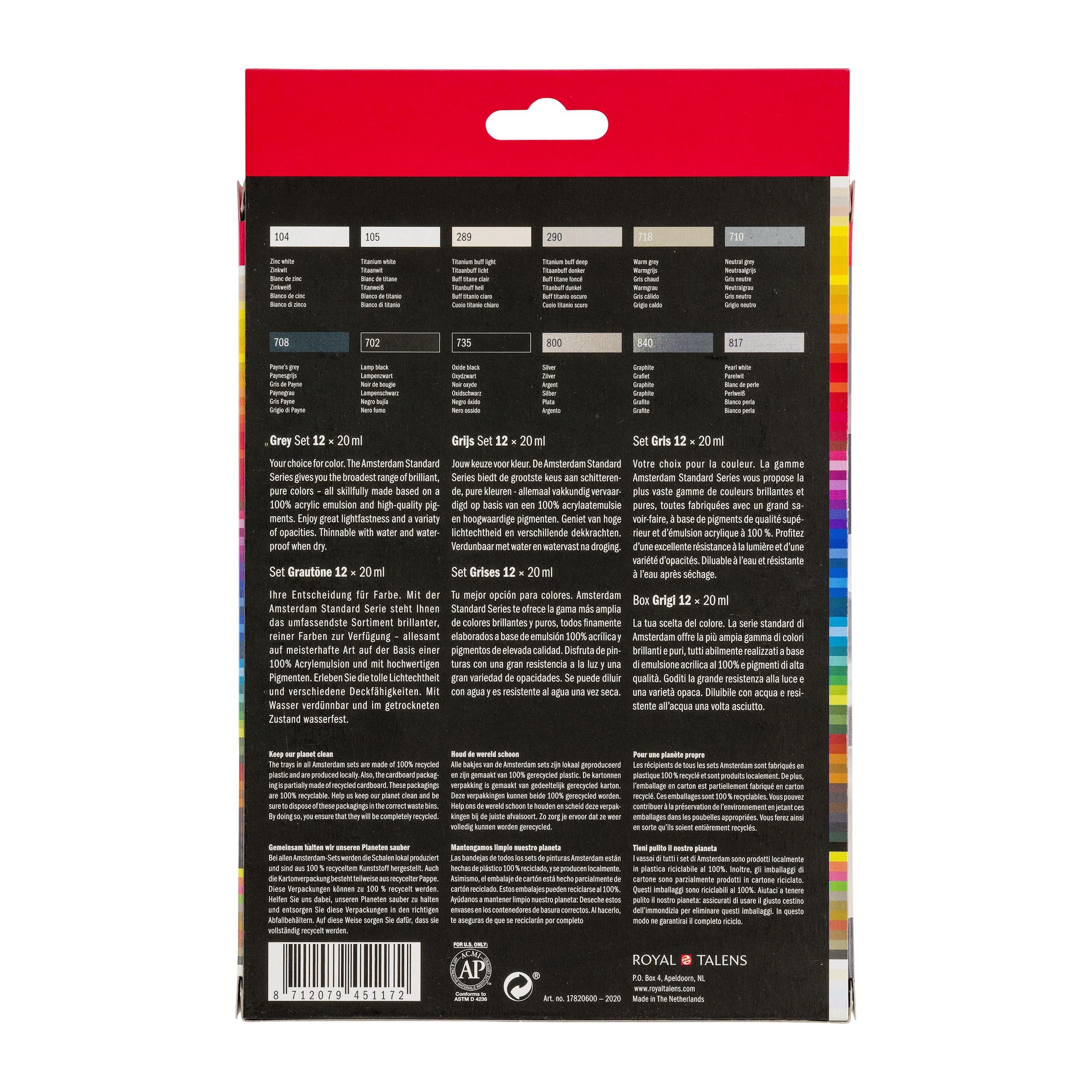 Amsterdam Standard Series Acrylics Grey Set 12 × 20 ml - 4