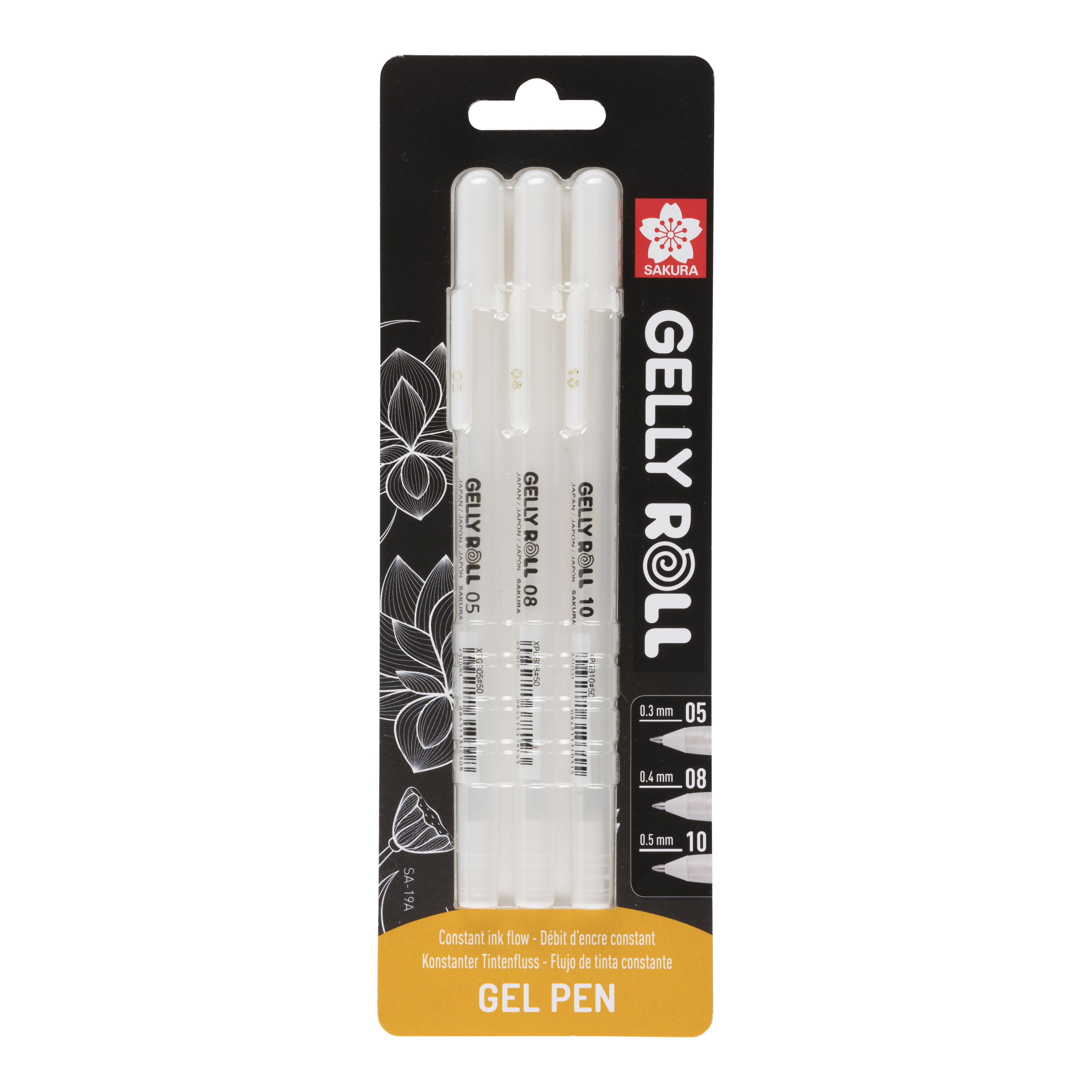 Gelly Roll Basic White Pen 05/08/10 Set 3 Blister