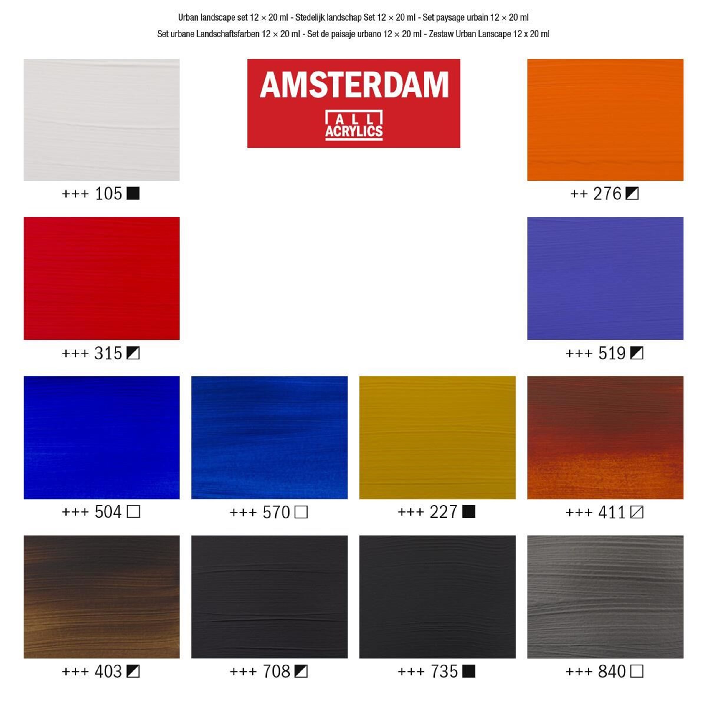 Amsterdam Standard Series Acrylics Urban Landscape Set 12 × 20 ml - 2