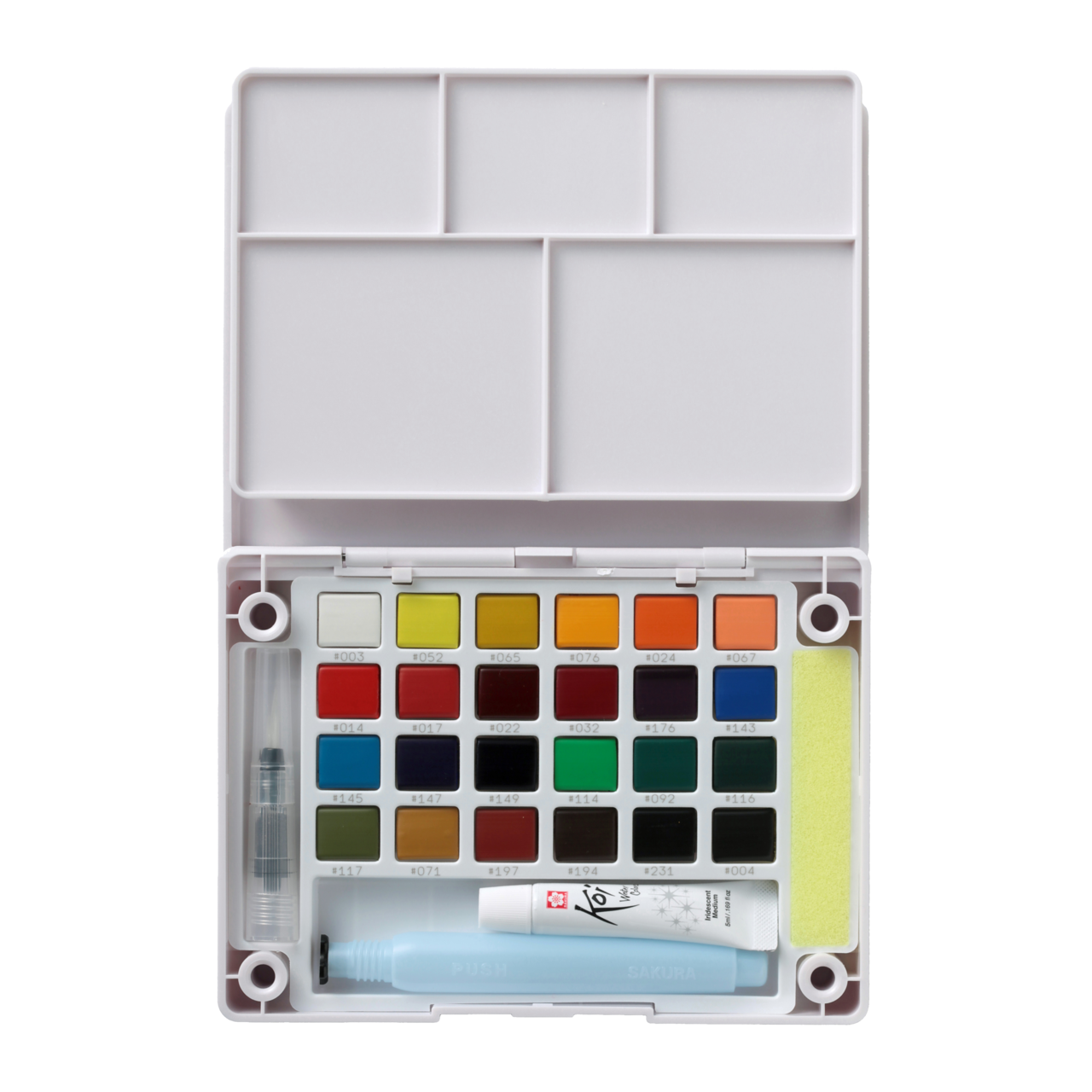 Koi Water Colors Pocket Field Sketch Box | 24 half pans + iridescent medium