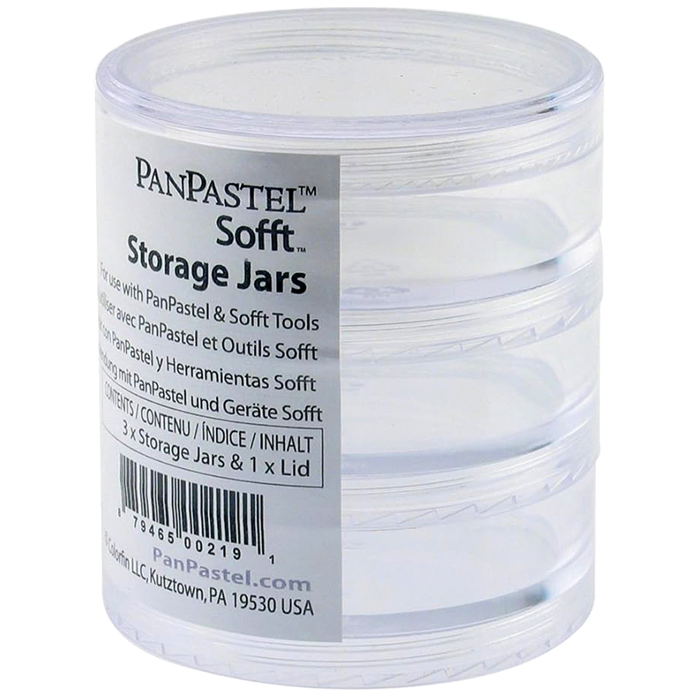 3 Storage Jars with 1 Lid for PanPastel Colors