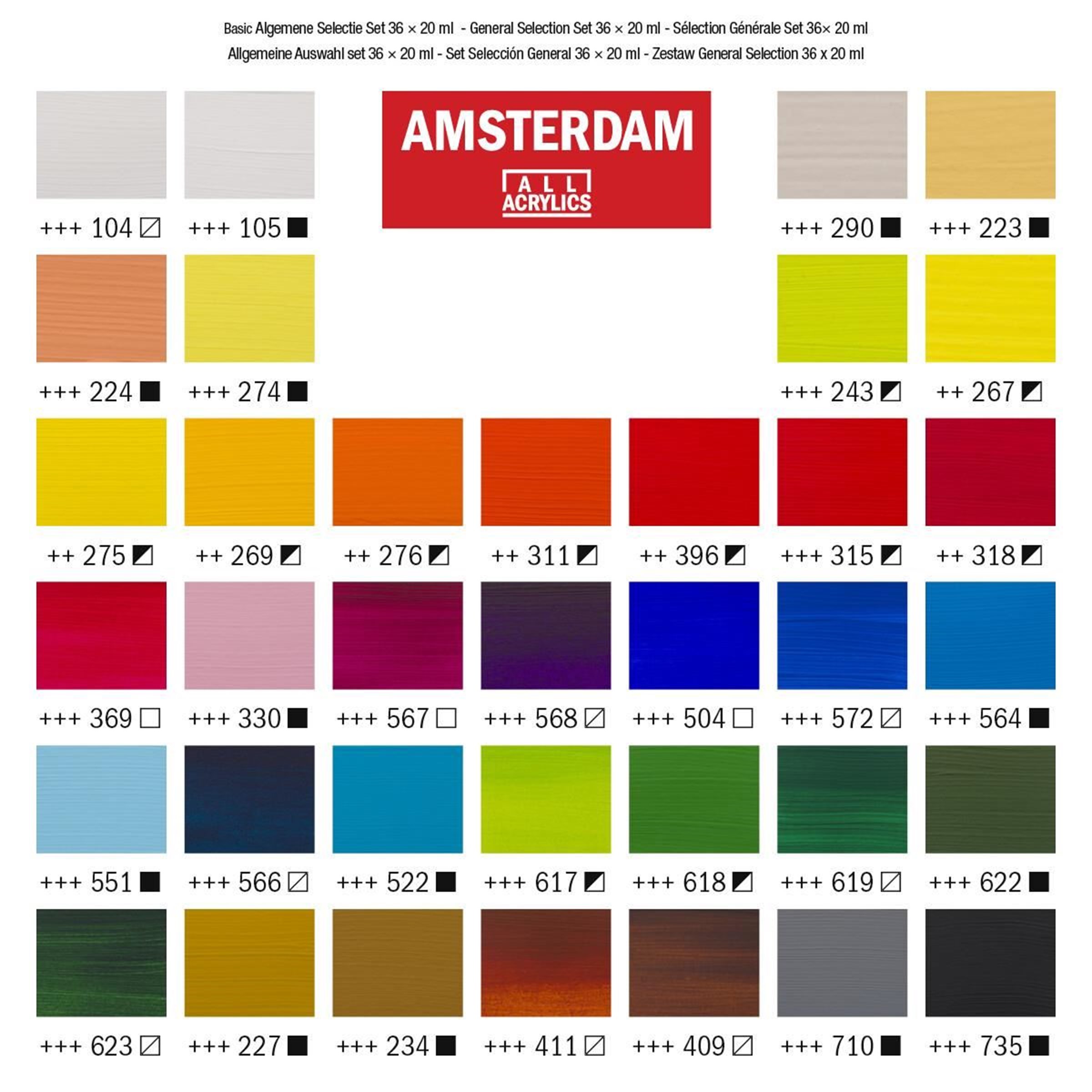 Amsterdam Standard Series Acrylics General Selection Set 36× 20 ml - 2