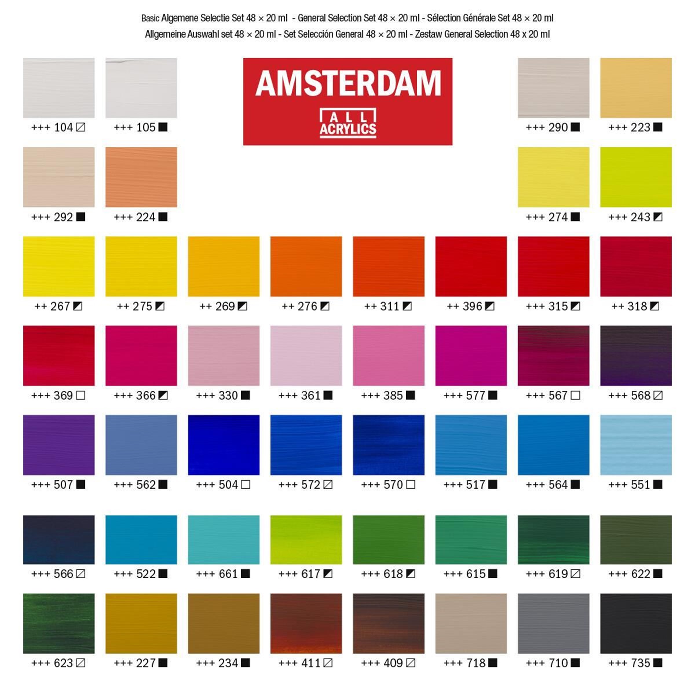 Amsterdam Standard Series Acrylics General Selection Set 48× 20 ml - 2