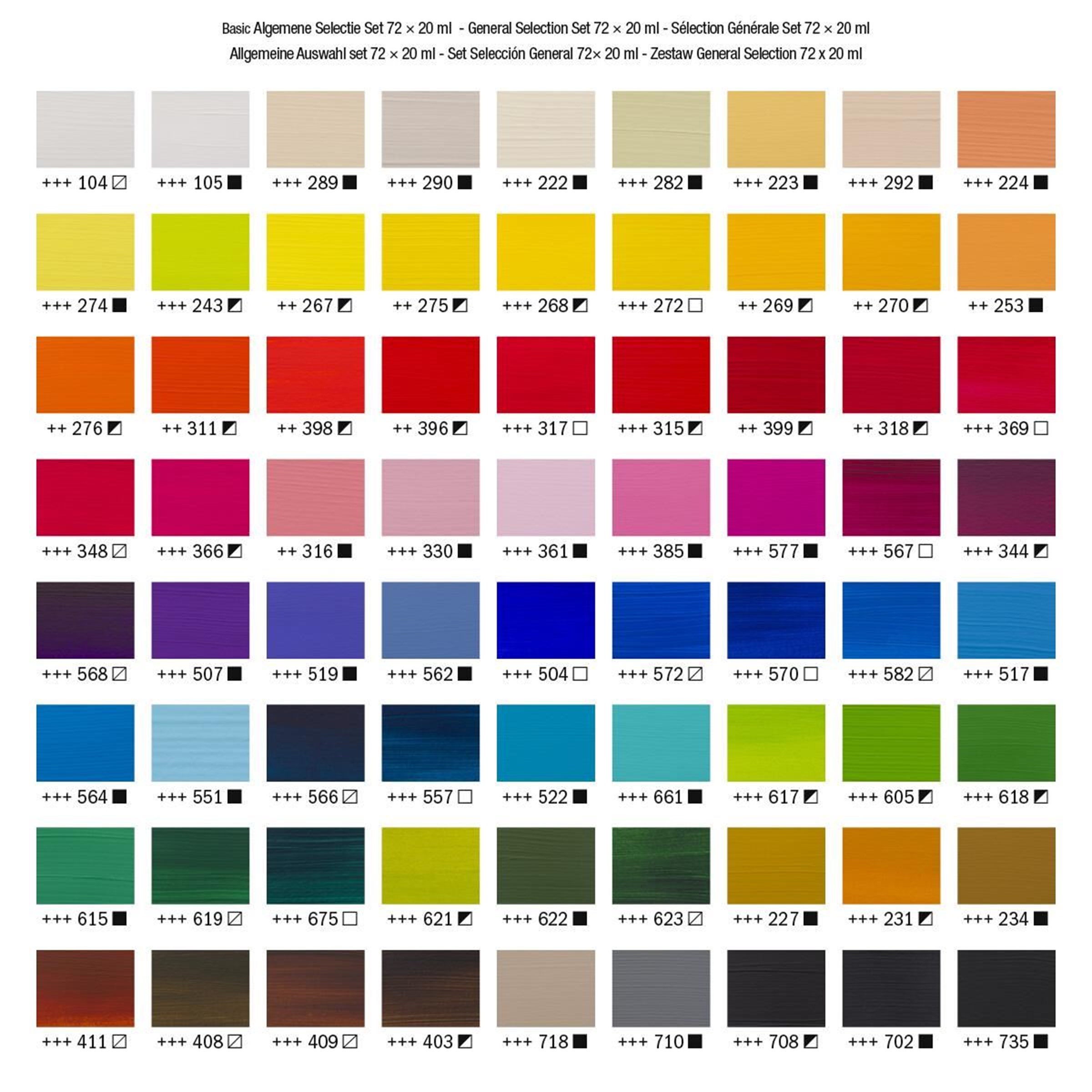 Amsterdam Standard Series Acrylics General Selection Set 72× 20 ml - 2