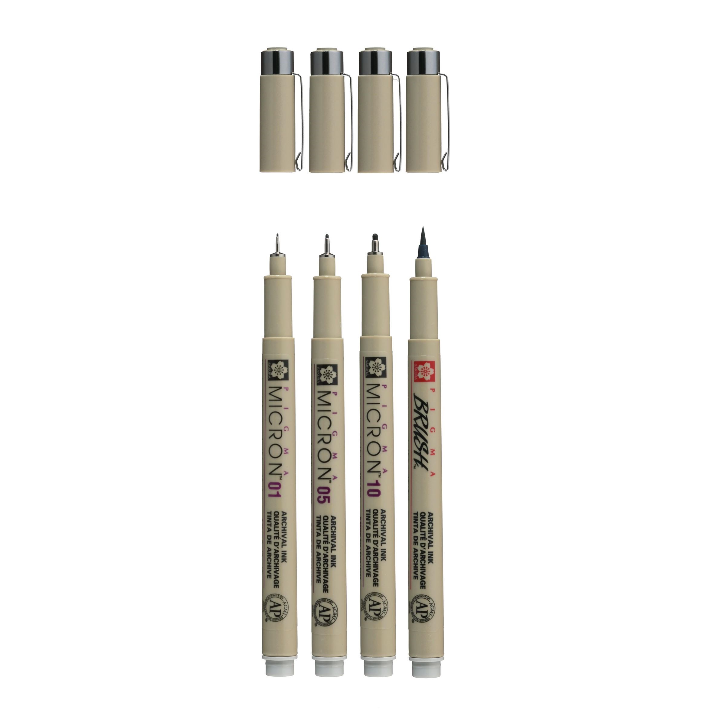 Pigma Micron fineliner set 4 sizes, Light Cool Gray - 4