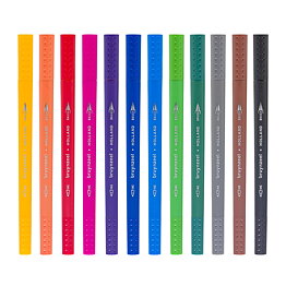 Bruynzeel Fineliner/Brushpens Set 12