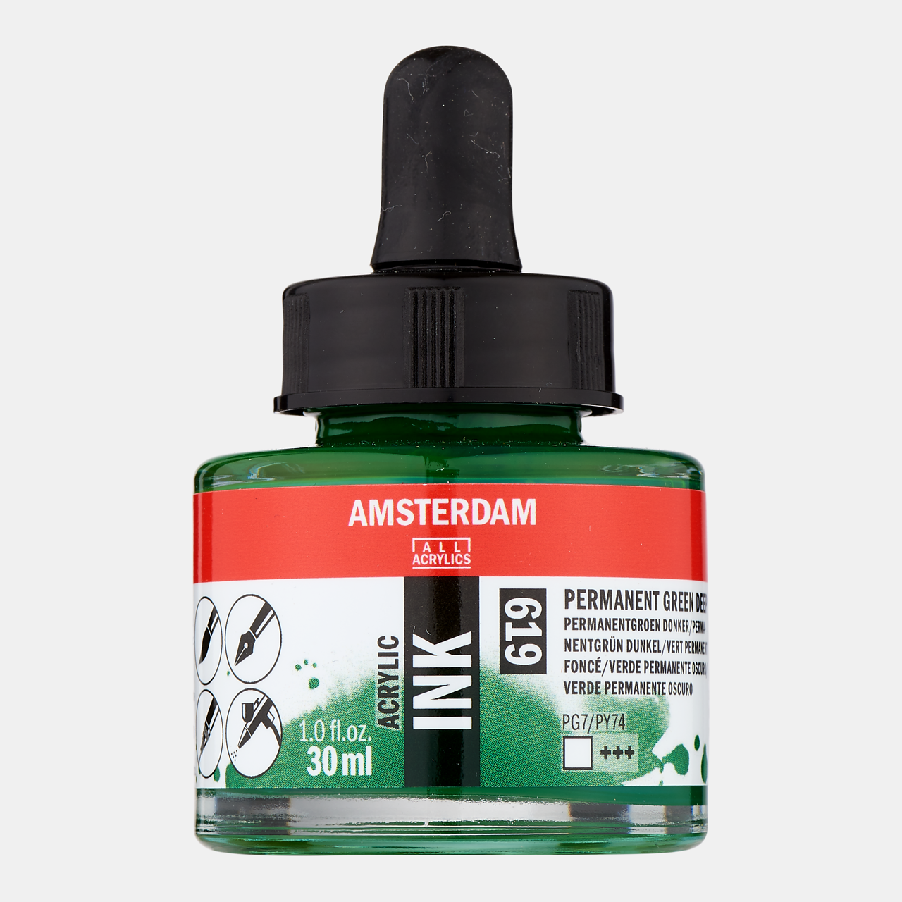 Amserdam Ink 30ml Permanent Green Deep 619