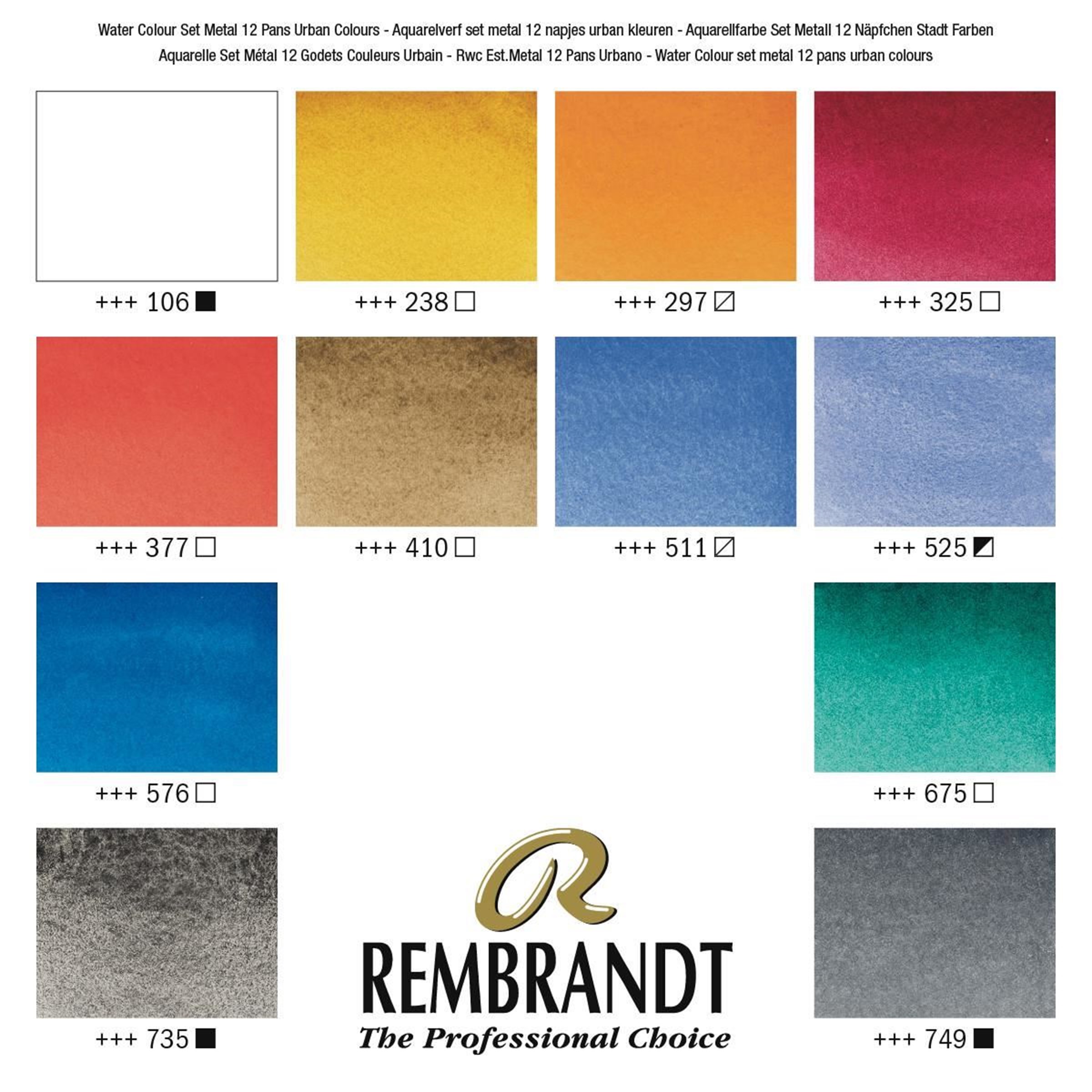 Rembrandt Akvarell Watercolors - Cityscape Set of 12 ½ kopp - 5
