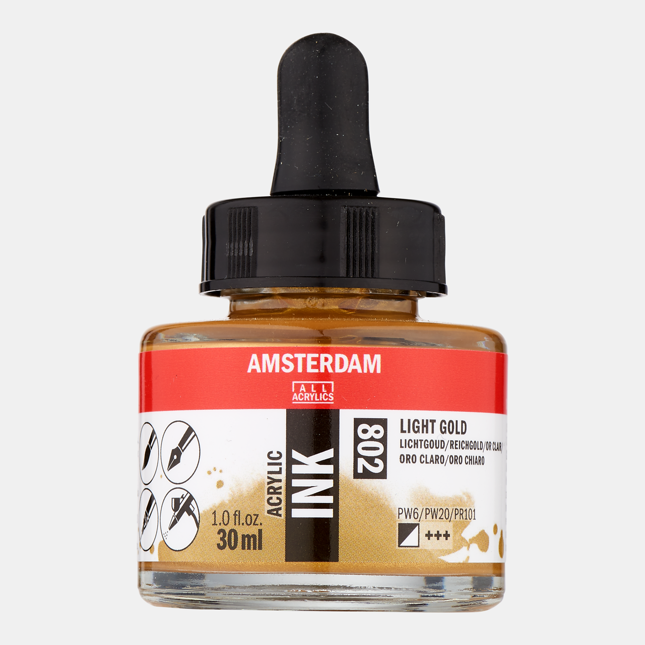 Amserdam Ink 30ml Light Gold 802