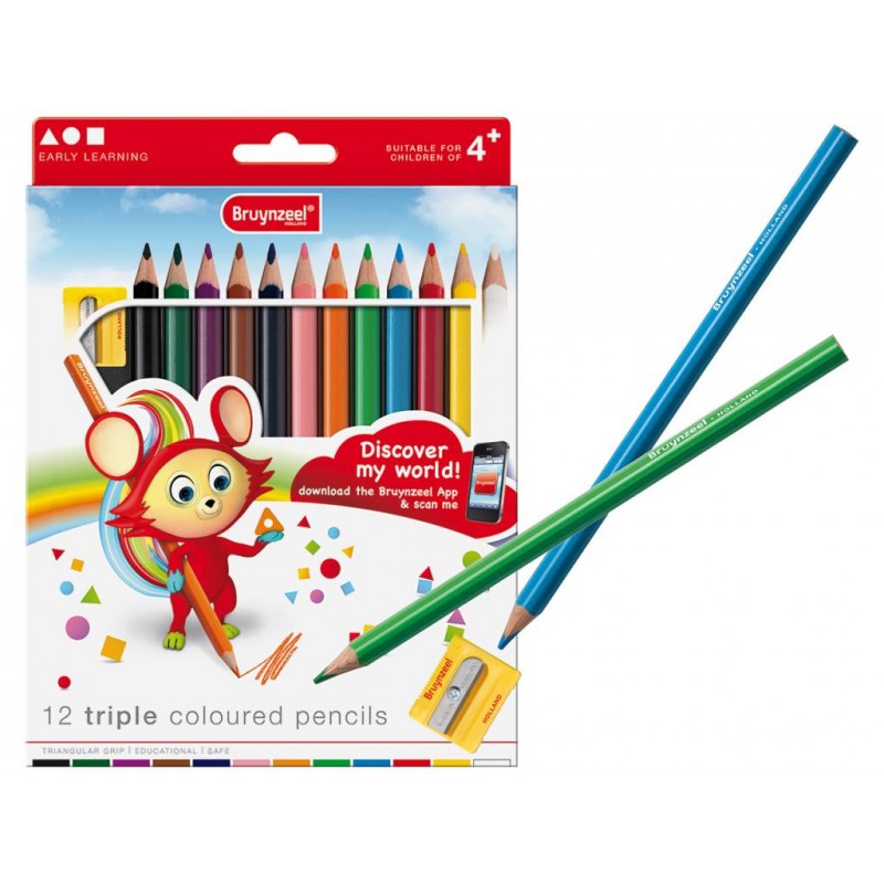 Triple Coloured Pencils Set 12