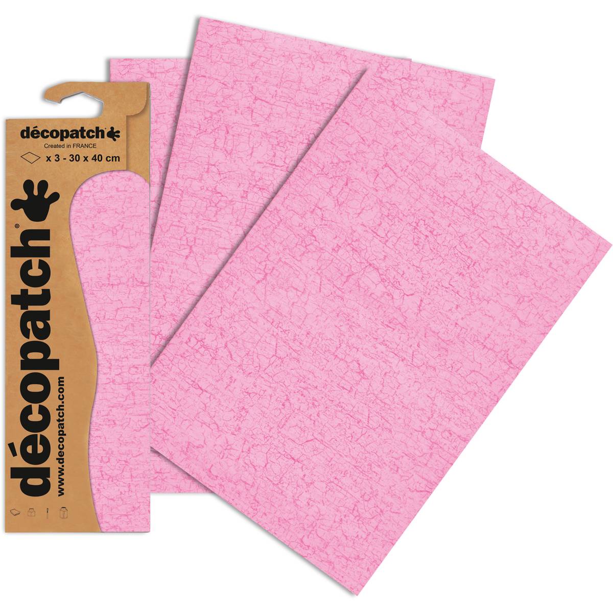 Decopatch papper - Krackelerat rosa