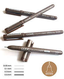 Copic Multiliner Brown set om 4 pennor