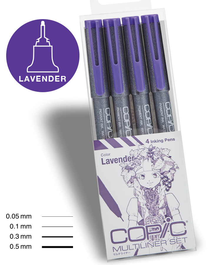 Copic Multiliner Lavender set om 4 pennor - 2