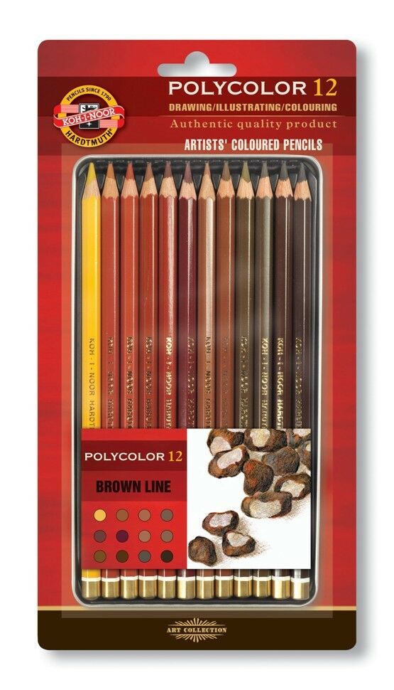 Polycolor Blister Set 12 Bruna Nyanser