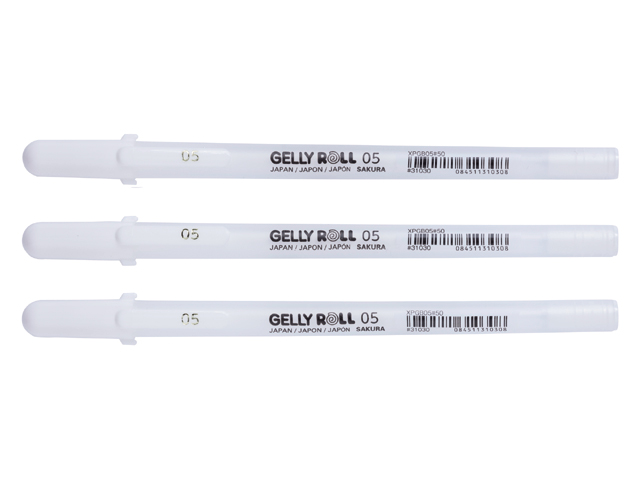 Gelly Roll Basic White Pen Fine 0,3 mm Set 3 - 2