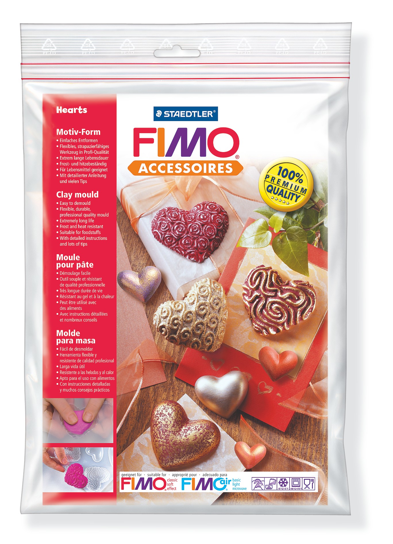 FIMO® 8742 Clay mould "Hearts"